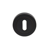 ESCUTCHEON - LOCK PROFILE ON CONCEALED FIX ROUND ROSE - MATT BLACK - EACH