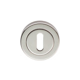 ESCUTCHEON - LOCK PROFILE ON CONCEALED FIX ROUND ROSE - POLISHED NICKEL - EACH