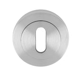 ESCUTCHEON - LOCK PROFILE ON CONCEALED FIX ROUND ROSE - SATIN CHROME - EACH