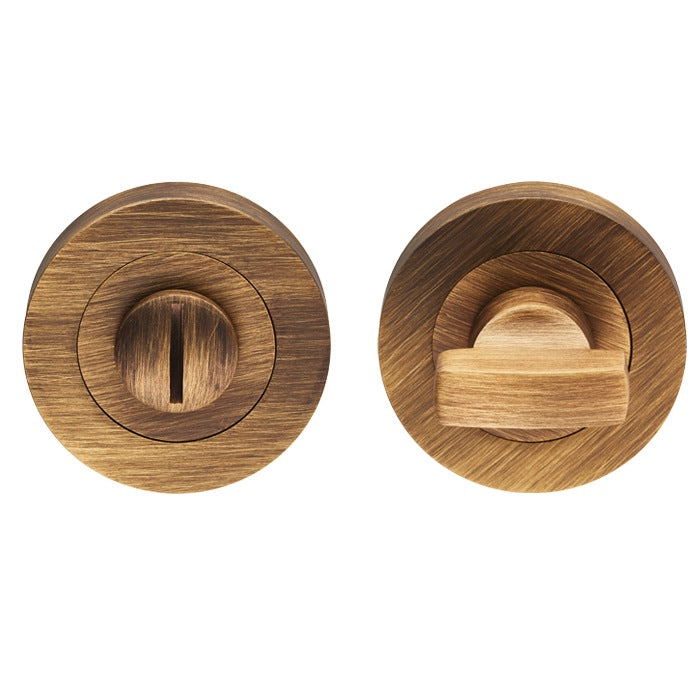 TURN & RELEASE ON CONCEALED FIX ROUND ROSE - ANTIQUE BRASS - SET