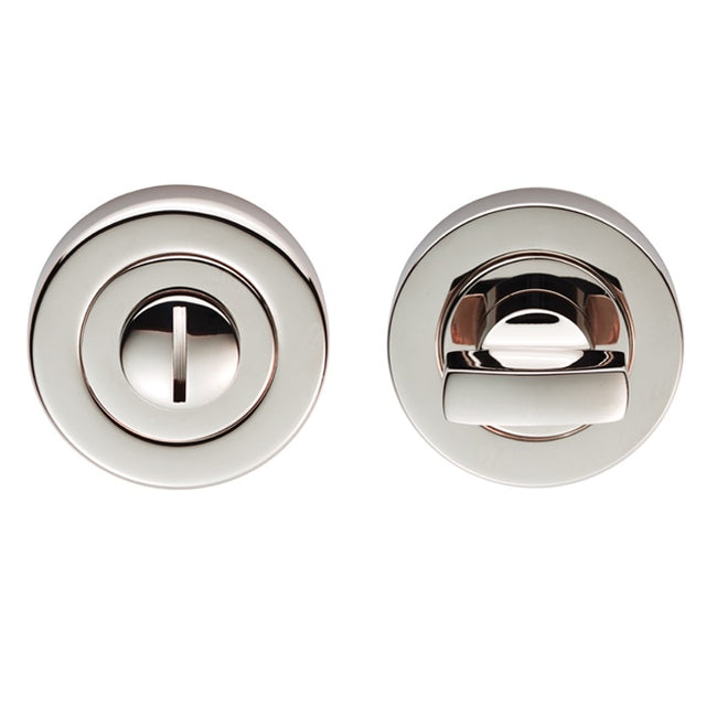 TURN & RELEASE ON CONCEALED FIX ROUND ROSE - POLISHED NICKEL - SET