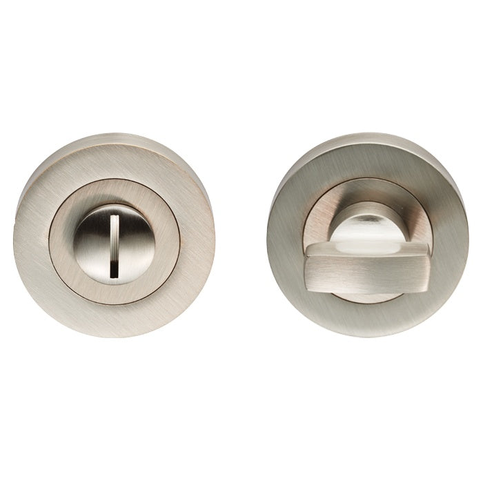 TURN & RELEASE ON CONCEALED FIX ROUND ROSE - SATIN NICKEL - SET