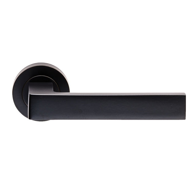 SASSO LEVER ON CONCEALED FIX ROUND ROSE - MATT BLACK - PAIR
