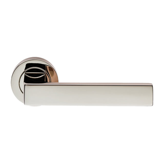 SASSO LEVER ON CONCEALED FIX ROUND ROSE - POLISHED NICKEL - PAIR