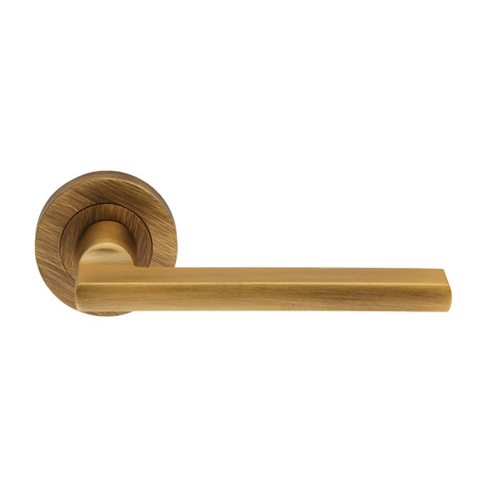 TRENTINO LEVER ON CONCEALED FIX ROUND ROSE - ANTIQUE BRASS - PAIR
