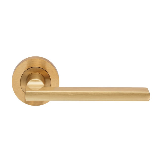TRENTINO LEVER ON CONCEALED FIX ROUND ROSE - SATIN BRASS - PAIR