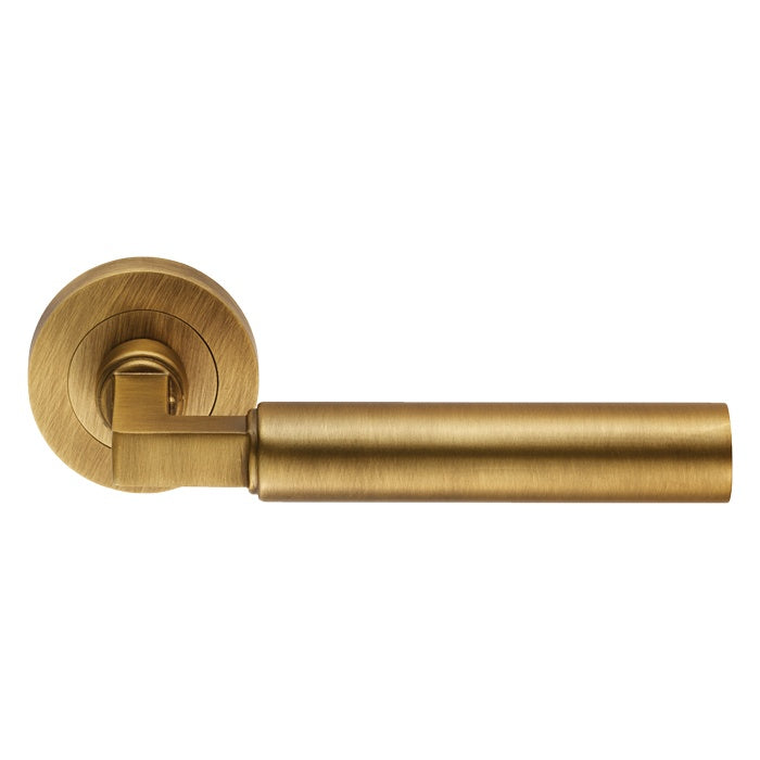 AMIATA LEVER ON CONCEALED FIX ROUND ROSE - ANTIQUE BRASS - PAIR