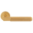 TERAZZO KNURLED LEVER ON CONCEALED FIX ROUND ROSE - SATIN BRASS - PAIR