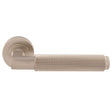 TERAZZO KNURLED LEVER ON CONCEALED FIX ROUND ROSE - SATIN NICKEL - PAIR