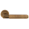 MASANO LEVER ON CONCEALED FIX ROUND ROSE - ANTIQUE BRASS - PAIR
