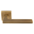 VOLTA LEVER ON CONCEALED FIX PUSH-ON SQUARE ROSE - ANTIQUE BRASS - PAIR
