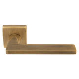 VOLTA LEVER ON CONCEALED FIX PUSH-ON SQUARE ROSE - ANTIQUE BRASS - PAIR