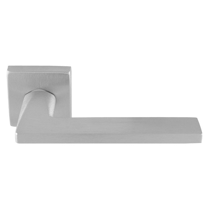 VOLTA LEVER ON CONCEALED FIX PUSH-ON SQUARE ROSE - SATIN CHROME - PAIR