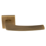 KATANA LEVER ON CONCEALED FIX PUSH-ON SQUARE ROSE - ANTIQUE BRASS - PAIR