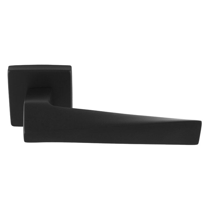 BORDO LEVER ON CONCEALED FIX PUSH-ON SQUARE ROSE - MATT BLACK - PAIR