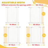 PawHut Pressure Fit Dog Stair Gate No Drilling Safety Gate Auto Close for Doorways, Hallways, 74-100cm Adjustable, 94cm Tall, White