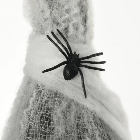 HOMCOM 4.7ft Life Size Outdoor Halloween Decoration Hanging Mummy with Spider Web, Animated Prop Decor with Sound and Motion Activated, Light Up Eyes, Howling Sound, Posable Arms, Moving Body