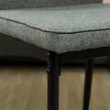 HOMCOM Velvet Dining Chairs Set of 2, Modern Armless Upholstered Kitchen Chairs with Metal Legs, Curved Back and Padded Seat, for Dining Room, Bedroom, Living Room, Grey