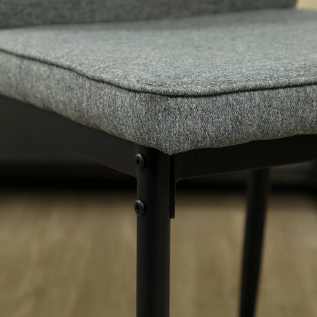 HOMCOM Velvet Dining Chairs Set of 2, Modern Armless Upholstered Kitchen Chairs with Metal Legs, Curved Back and Padded Seat, for Dining Room, Bedroom, Living Room, Grey