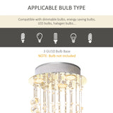 HOMCOM Modern Crystal Chandelier Ceiling Light Pendant Lamp Chrome Finish Glass Droplets New, 30 x 120cm