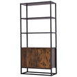 HOMCOM Industrial Bookshelf, Storage Shelf, Large Bookcase with 3 Open Shelves, Multifunctional Rack for Living Room, Office, Rustic Brown and Black