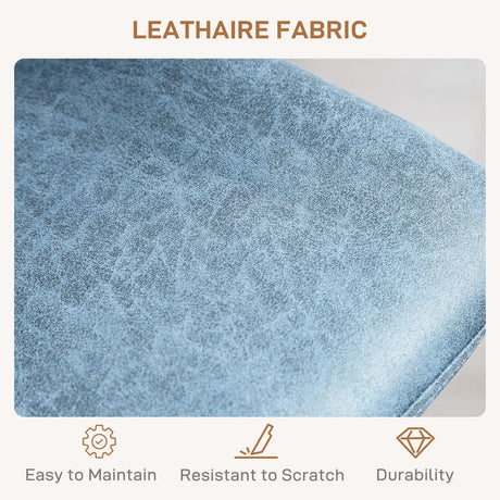 HOMCOM Set of Two Retro Tub Bar Stools - Blue