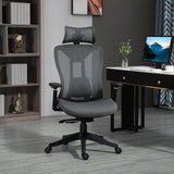 Vinsetto Mesh Office Chair, Ergonomic Desk Chair, Computer Chair with Adjustable Headrest and Lumbar Support, 135 Reclining Back and 3D Armrest for Home Office Study, Grey