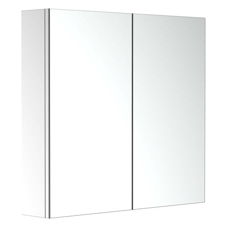 HOMCOM Bathroom Mirror Cabinet, Stainless Steel Wall Mounted  Bathroom Storage Cabinet with Double Doors, 60x55cm