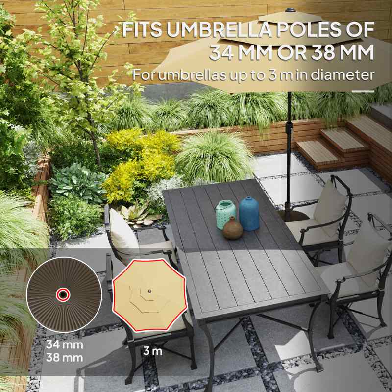 Outsunny Garden Parasol Base Holder, 28kg Sand Filled, 23kg Water Filled, Sun Umbrella Base Outdoor Umbrella Stand Weight, Brown