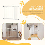 PawHut Metal 74-100cm Wide Adjustable Dog Gate Black