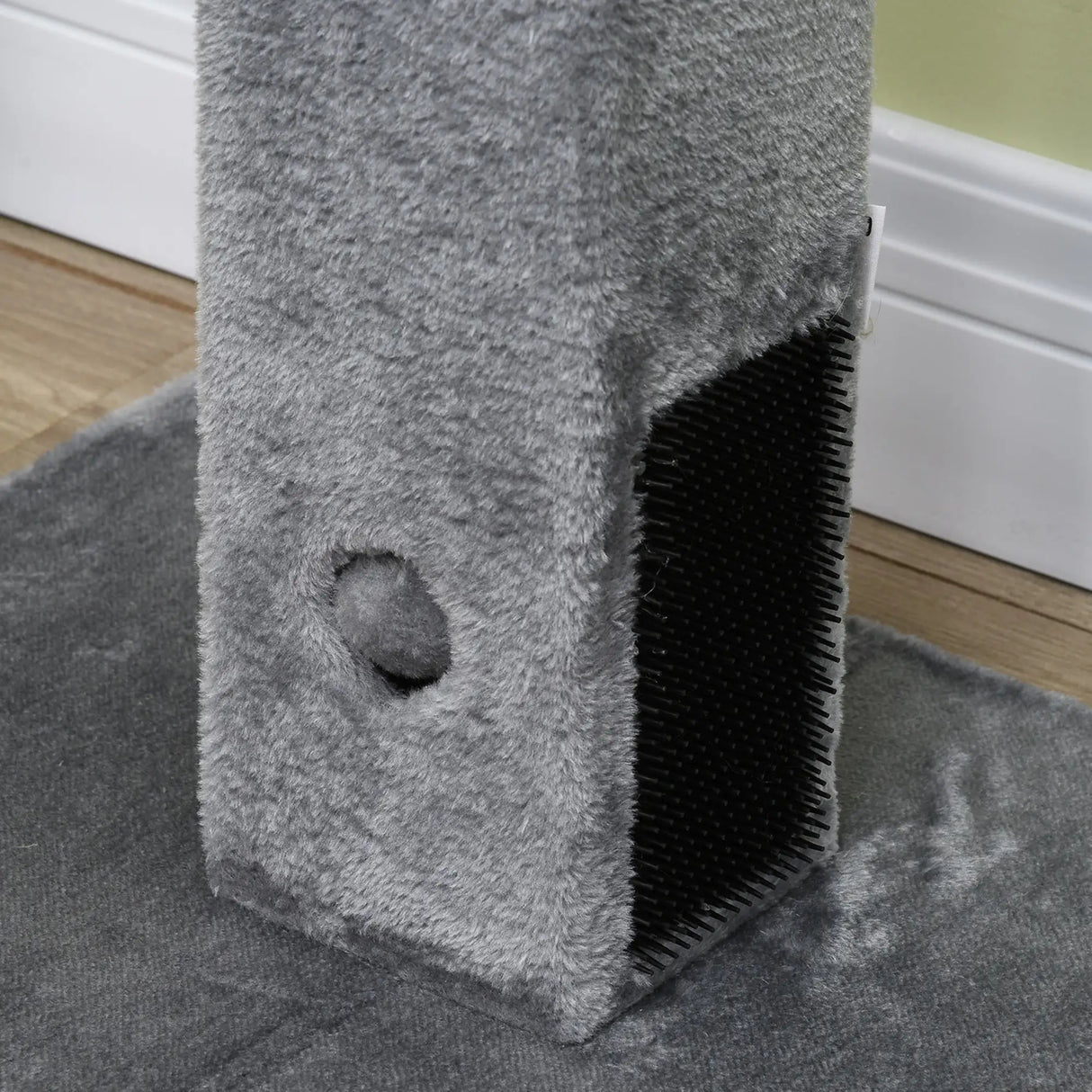 PawHut Cat Tree Scratching Post for Indoor Cats 79cm Jute Scratcher Climber w/ Carpet Base Dangling Toy  Grey