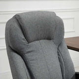 Vinsetto Office Chair, Linen Fabric Desk Chair, Height Adjustable Computer Chair with Padded Armrests, Swivel Wheels and Tilt Function, Grey