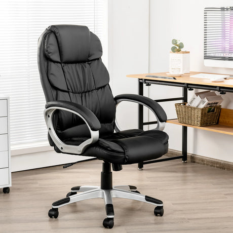 Ergonomic Leather Chair with Adjustable Height for Office
