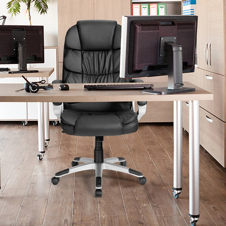 Ergonomic Leather Chair with Adjustable Height for Office