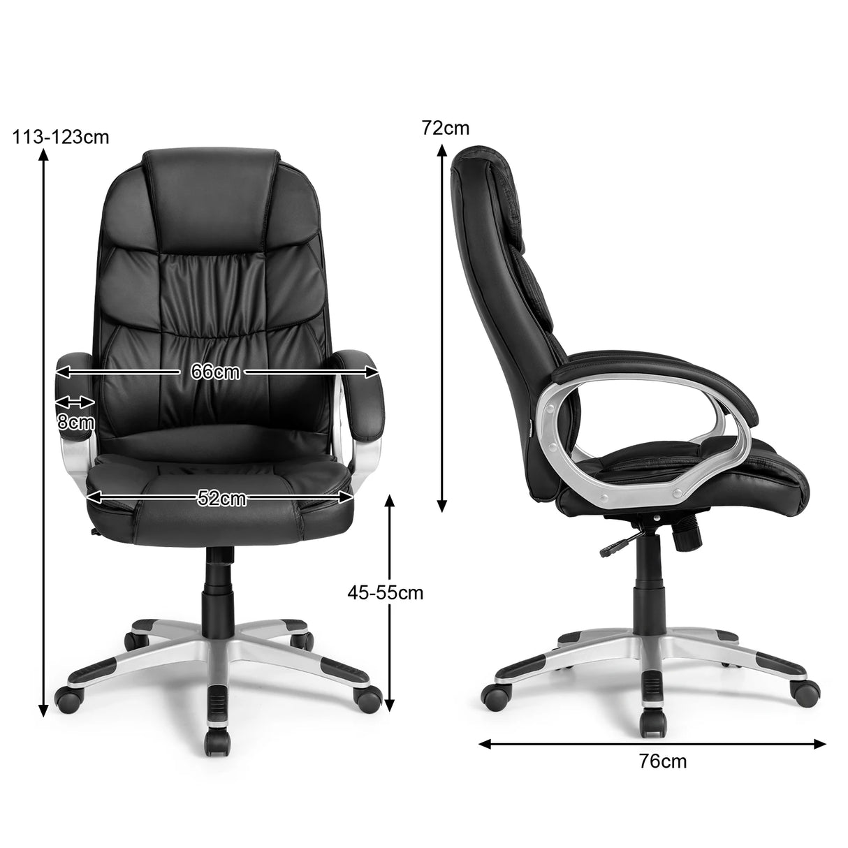 Ergonomic Leather Chair with Adjustable Height for Office