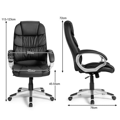 Ergonomic Leather Chair with Adjustable Height for Office