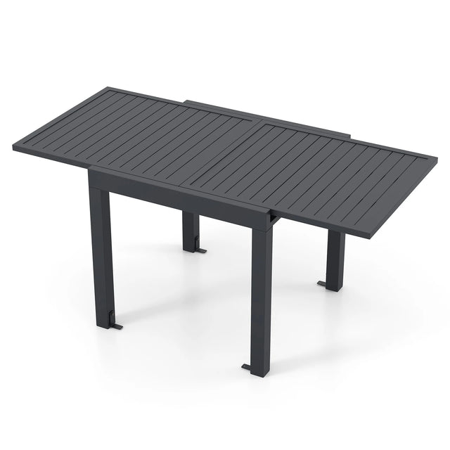 Expandable Patio Dining Table for 4-6 People-Grey