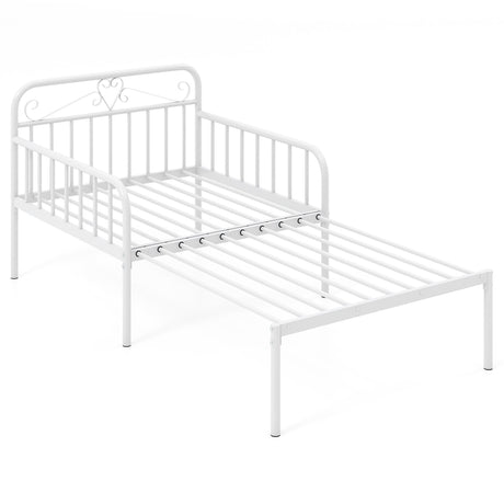 Extendable Metal Daybed with Trundle for Adults-White
