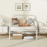 Extendable Metal Daybed with Trundle for Adults-White