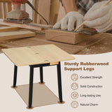 Extendable Dining Table for 4 Folding Kitchen Table with Storage Compartment-Natural