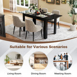 Extendable Dining Table with Adjustable Tabletop-Black