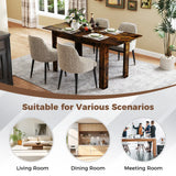 Extendable Dining Table with Adjustable Tabletop-Brown
