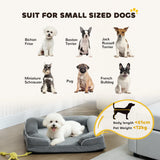 PawHut Dog Sofa Bed, Washable Pet Bed with Removable Cover and Non-Slip Bottom for Cats and Small Dogs, Grey