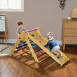 AIYAPLAY Toddler Climbing Frame for Kids, with Ramp, 3-in-1 Wooden Pikler Triangle Set for 18-48 Months, Multicolour