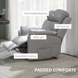 HOMCOM Power Lift Recliner Chair, Electric Lift Chair for Elderly, Overstuffed Linen Fabric Riser and Reclining Armchair with Remote Control, Side Pockets, for Living Room, Grey