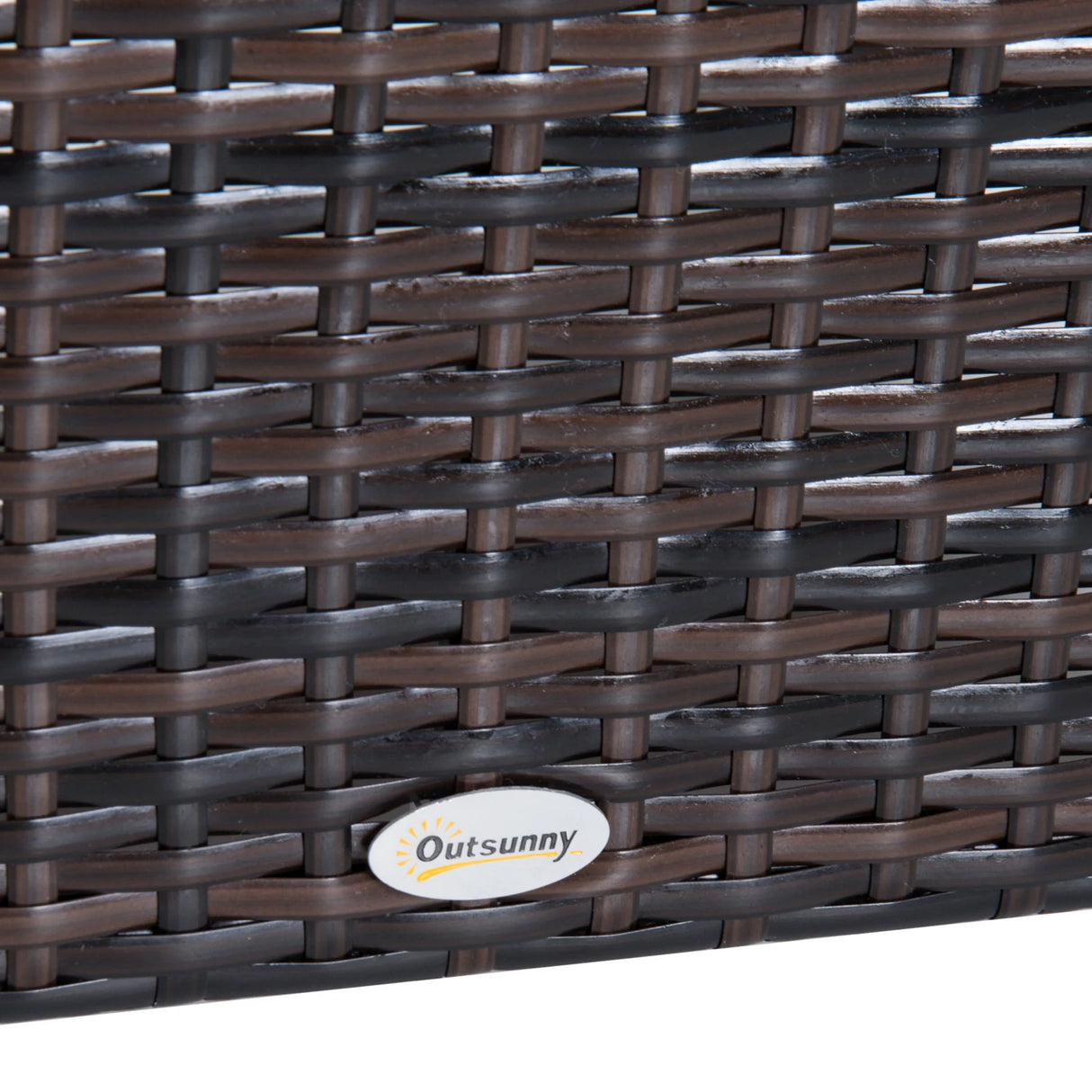 Outsunny Rattan Footstool Wicker Ottoman with Padded Seat Cushion Outdoor Patio Furniture for Garden Poolside Living Room, 50 x 50 x 35 cm, Brown