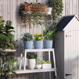 Outsunny Set of Three 22cm Planters - Blue