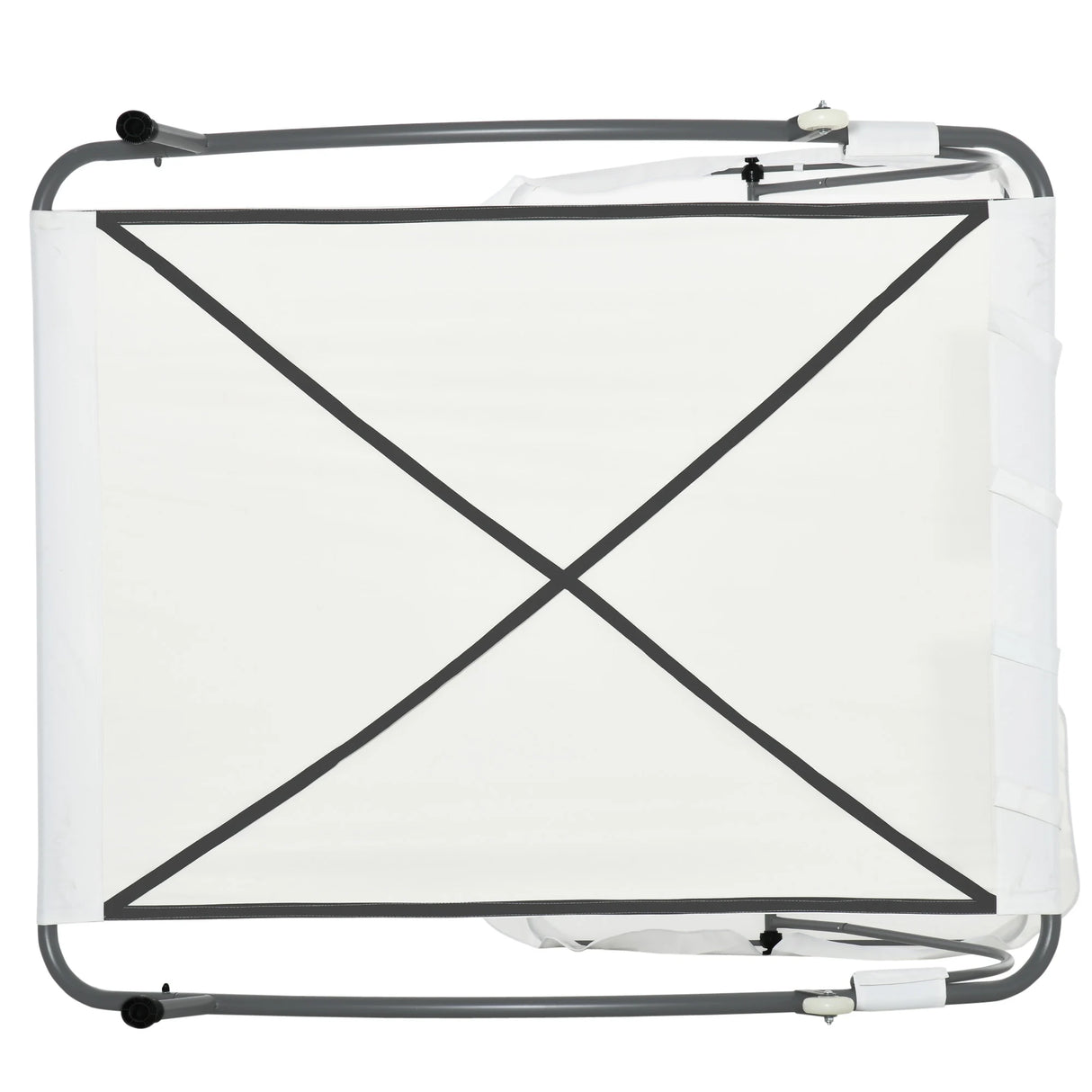 Outsunny Double Sun Lounger with Adjustable Detachable Canopy, Portable Garden Daybed for 2 with Wheels, Outdoor Sunbed Hammock with 2 Pillows, 220 KG Max. Load, White