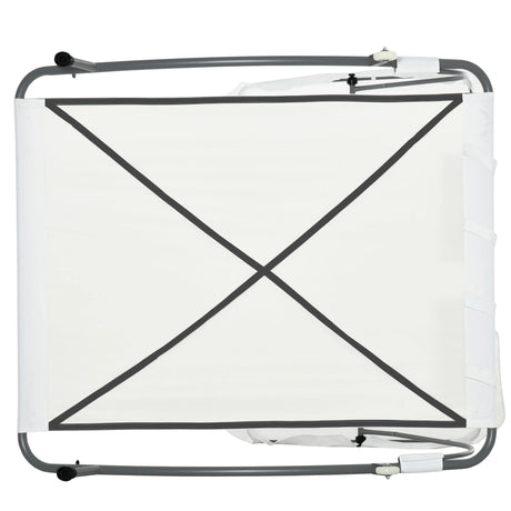 Outsunny Double Sun Lounger with Adjustable Detachable Canopy, Portable Garden Daybed for 2 with Wheels, Outdoor Sunbed Hammock with 2 Pillows, 220 KG Max. Load, White