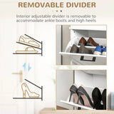 HOMCOM Two-Drawer Minimalistic Shoe Storage Cabinet, for 10 Shoes, White